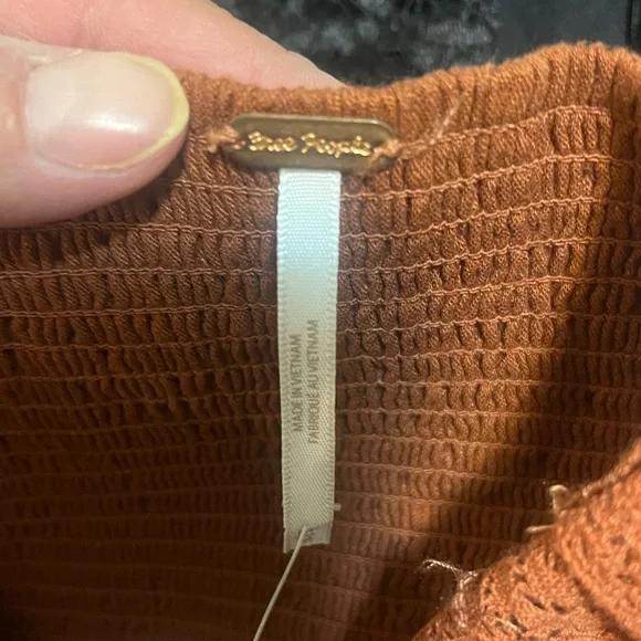 New! Free People Brown Maggie Lace Tank - Picture 6 of 9